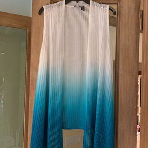 Lovely, coverup vest, White & Turquoise